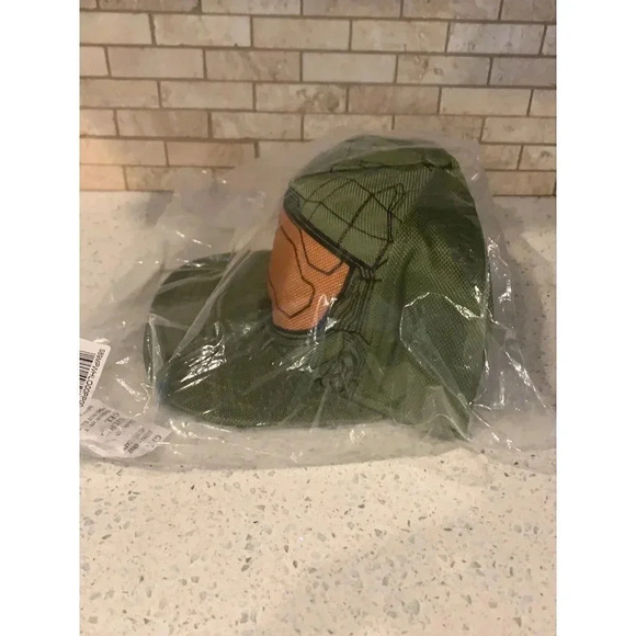 Halo Infinite Master Chief Helmet Flat Bill Snapback Hat nwt Bz - Picture 4 of 5